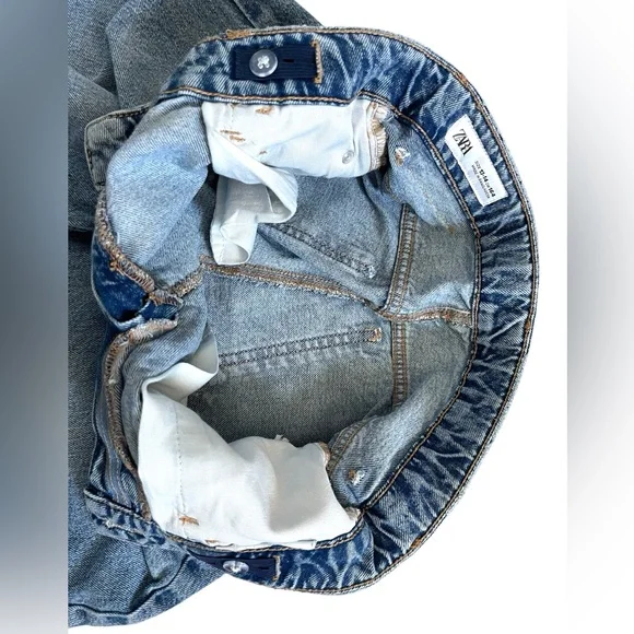 Zara High Waisted baggy fit Denim Jeans Y2k Style Sz 13-14 CM 164 (27x26 Actual) - Picture 7 of 12